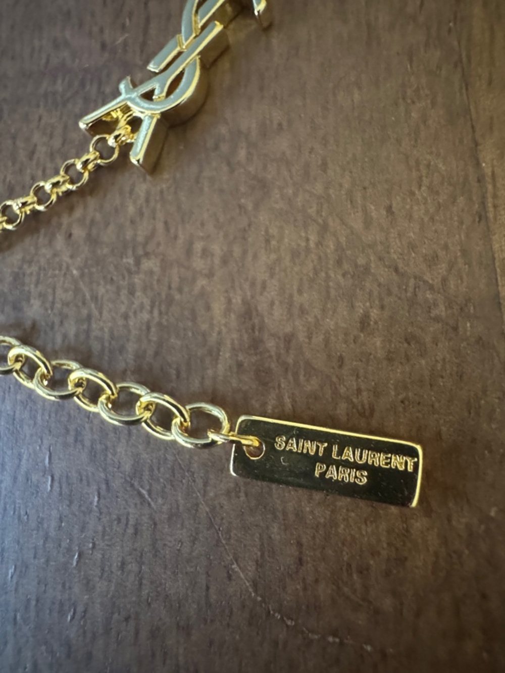 Saint Laurent Gold-Tone YSL Link Bracelet - Picture 4 of 9